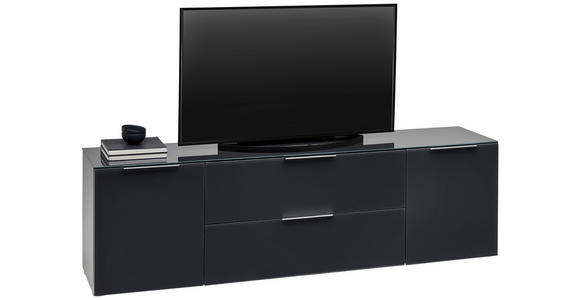LOWBOARD in 180/54/40,5 cm - Anthrazit/Alufarben, Design, Glas/Holzwerkstoff (180/54/40,5cm) - Voleo