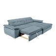 ECKSOFA in Mikrofaser Blaugrau  - Chromfarben/Blaugrau, Design, Textil/Metall (265/180cm) - Carryhome