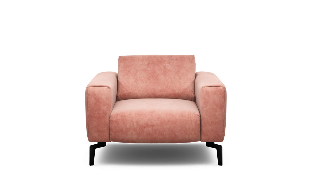 SESSEL Samt Rosa    - Schwarz/Rosa, Design, Textil/Metall (110/85/86-94cm) - SENSOO