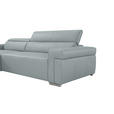 ECKSOFA DUA in Echtleder Hellgrau  170/293 cm  - Chromfarben/Hellgrau, Design, Leder/Metall (170/293cm) - Novel