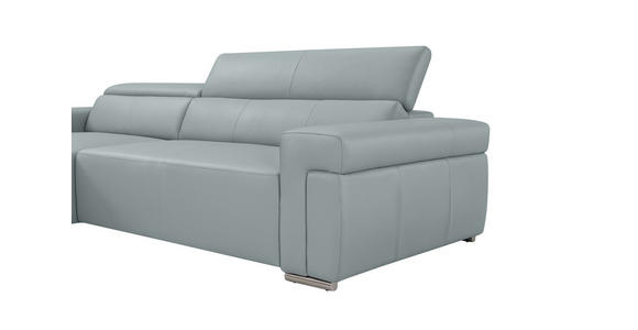 ECKSOFA DUA in Echtleder Hellgrau  170/293 cm  - Chromfarben/Hellgrau, Design, Leder/Metall (170/293cm) - Novel