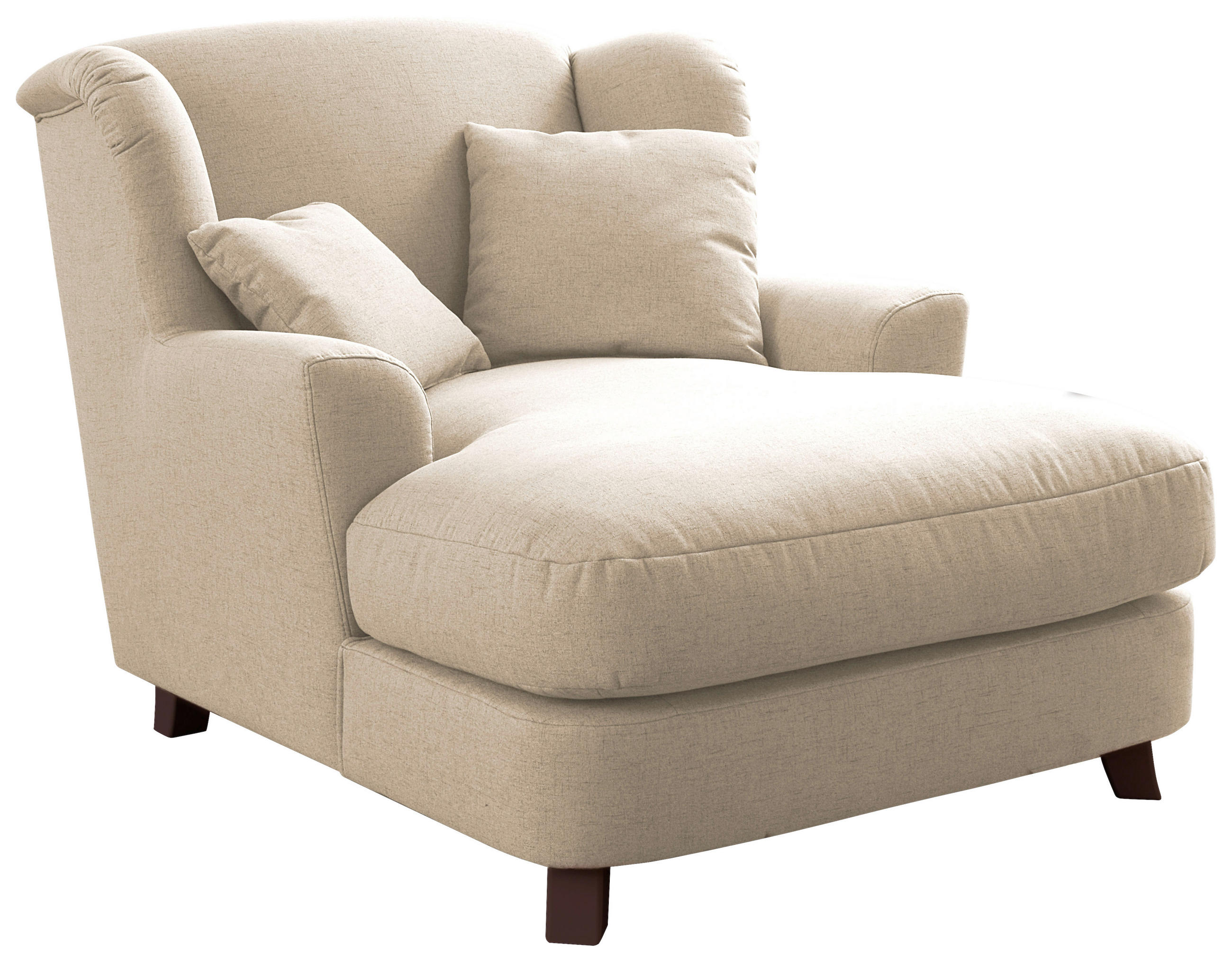 XXL-SESSEL - Ecru/Dunkelbraun, MODERN, Textil (109/104/145cm) - Sit & More