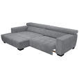 ECKSOFA in Webstoff Grau  182/279 cm  - Schwarz/Grau, KONVENTIONELL, Textil/Metall (182/279cm) - Hom`in