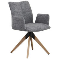 ARMLEHNSTUHL  in Eisen Struktur  - Eichefarben/Grau, Design, Holz/Textil (58/85/64cm) - Carryhome