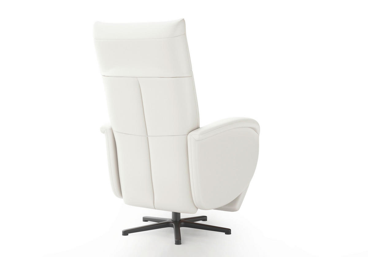 DREHSTUHL Weiß  - Schwarz/Weiß, MODERN, Leder/Metall (75/112/82cm) - Sit & More