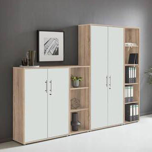 AKTENSCHRANK 257/186/33 cm  - Weiß/Sonoma Eiche, MODERN, Holzwerkstoff (257/186/33cm) - MID.YOU