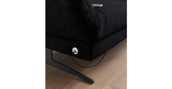 ECKSOFA  in Flachgewebe Schwarz  279-327/176-217 cm  - Schwarz, Design, Textil/Metall (279-327/176-217cm) - Dieter Knoll
