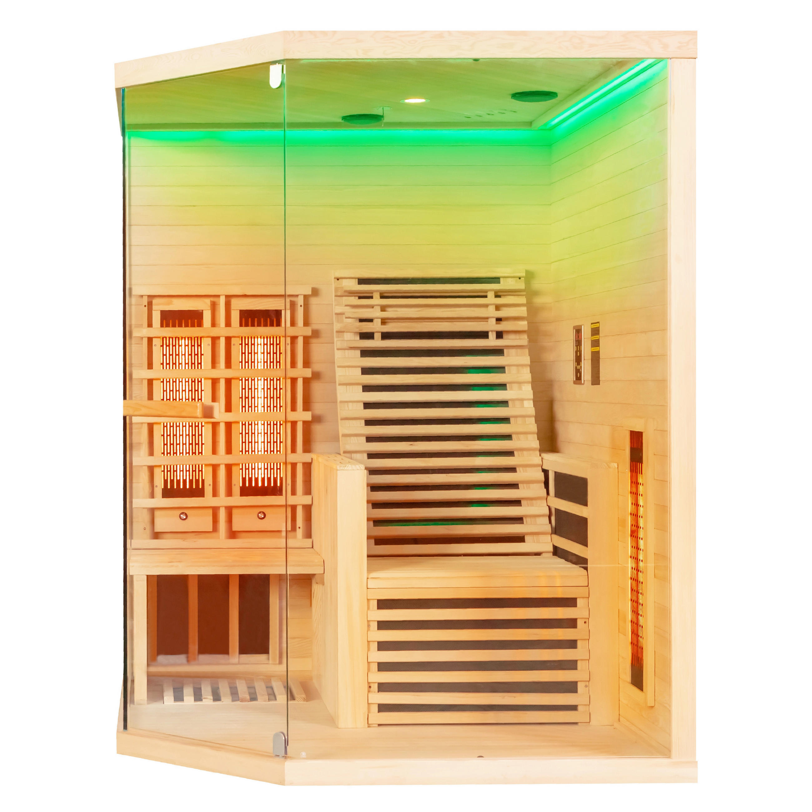 INFRAROTKABINE für 2 Personen Carbon 3  - Naturfarben, KONVENTIONELL, Holz (150/150/195cm) - Sanotechnik