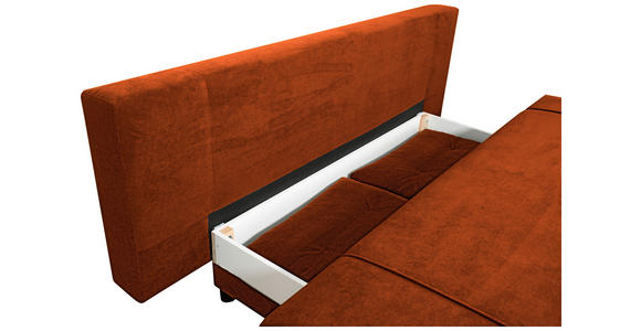 SCHLAFSOFA Webstoff Rostfarben  - Rostfarben/Schwarz, KONVENTIONELL, Holz/Kunststoff (199/88/88cm) - Carryhome