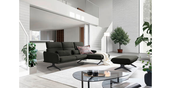 ECKSOFA in Flachgewebe Schwarz  259/152 cm  - Schwarz, Design, Textil/Metall (259/152cm) - Dieter Knoll