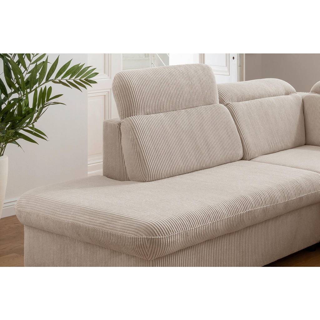 Thumbnail - Livetastic Ecksofa, Beige, Textil, 5-Sitzer, Ottomane links, 283x228 cm, seitenverkehrt erhältlich, Schlafen auf Sitzhöh...