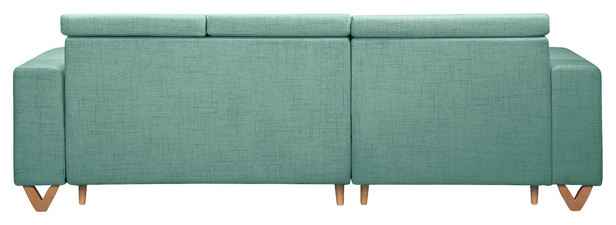 ECKSOFA in Textilgeflecht Mintgrün  - Wengefarben/Mintgrün, Design, Holz/Textil (257/174cm) - Livetastic