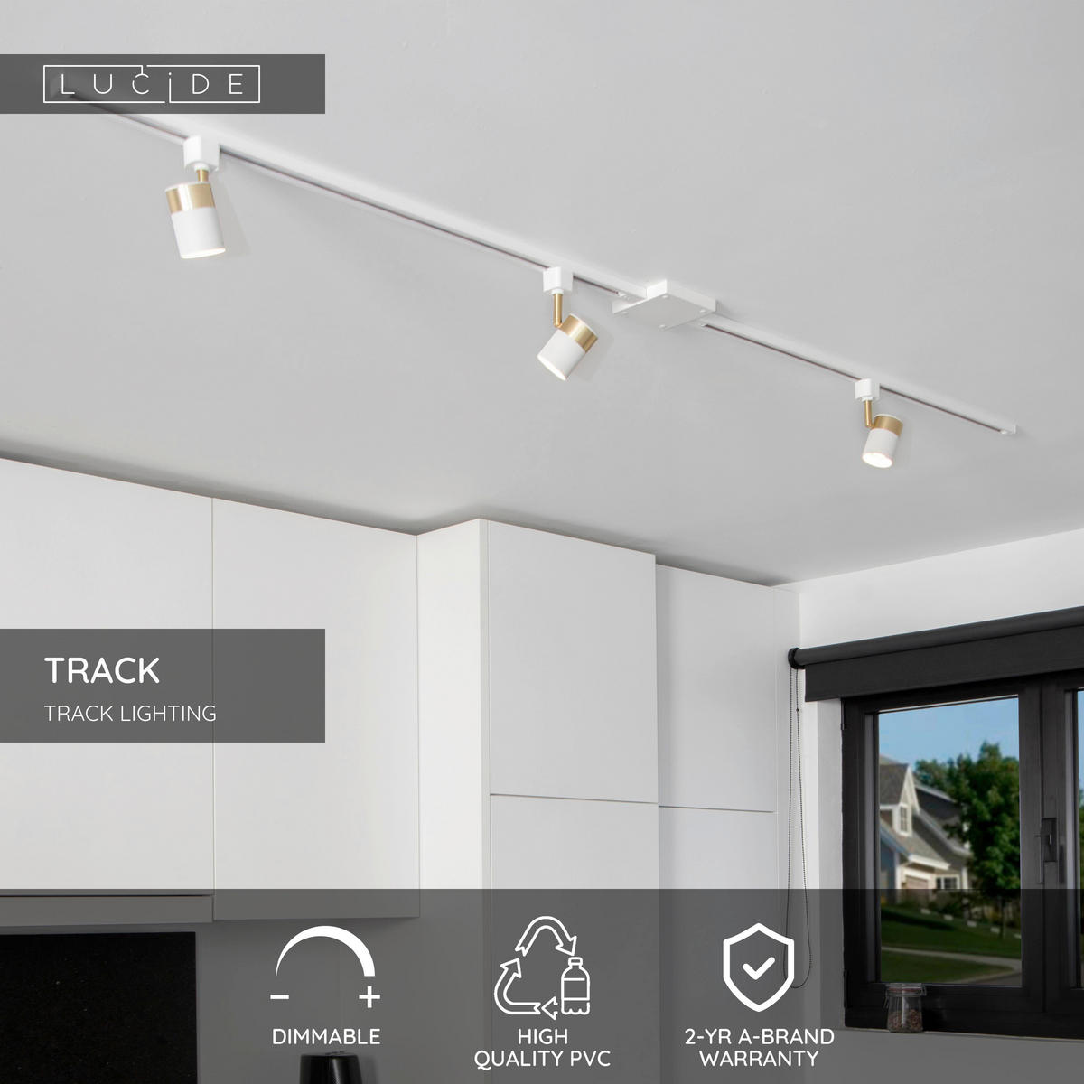 SCHIENENSYSTEM Track 10.8/10.8/1.8 cm   - Weiß, Basics, Kunststoff (10.8/10.8/1.8cm) - Lucide