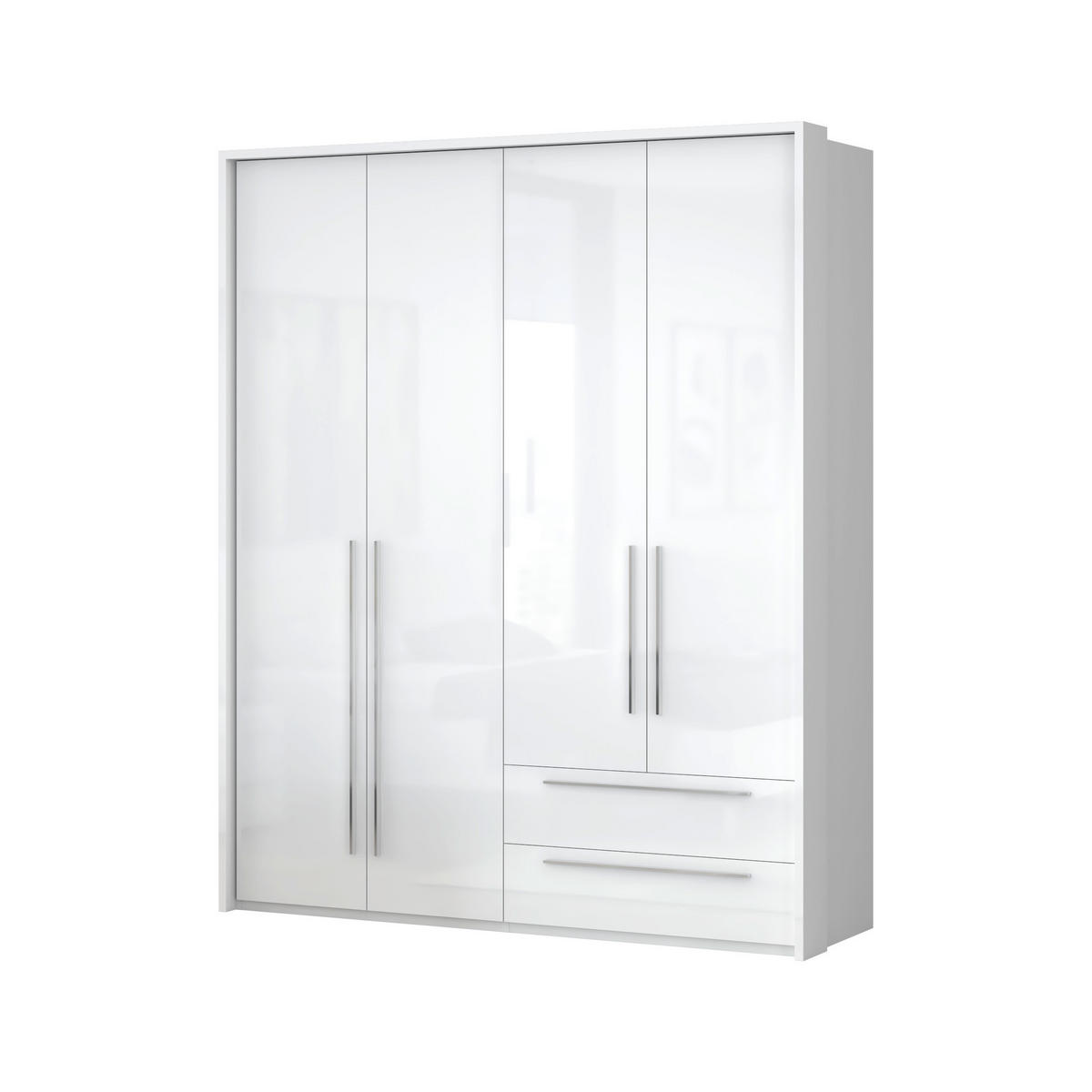 ORMAR SA KLASIČNIM VRATIMA bela, bela visoki sjaj  187/226/60 cm  - bela visoki sjaj/bela, Dizajnerski, pločasti materijal/plastika (187/226/60cm)