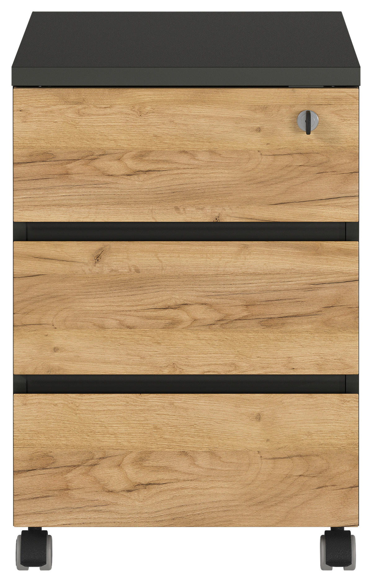 ROLLCONTAINER 41/60/50 cm  - Eichefarben/Graphitfarben, MODERN, Holzwerkstoff/Kunststoff (41/60/50cm) - Germania