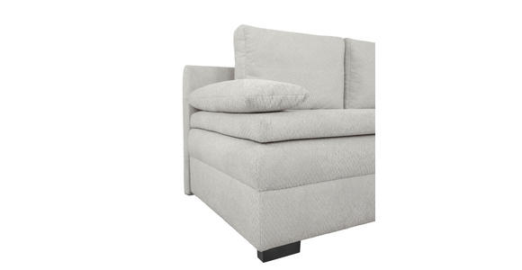 SCHLAFSOFA Struktur Hellgrau Rückenkissen, Armlehnenkissen, Bettkasten, Schlaffunktion, Rücken echt  - Hellgrau/Schwarz, KONVENTIONELL, Kunststoff/Textil (195/93/83cm) - Carryhome