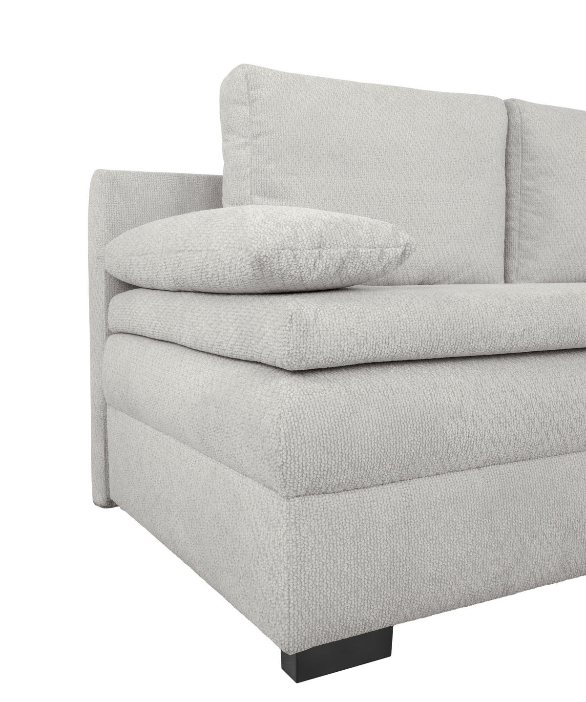 SCHLAFSOFA in Struktur Hellgrau  - Hellgrau/Schwarz, KONVENTIONELL, Kunststoff/Textil (195/93/83cm) - Carryhome