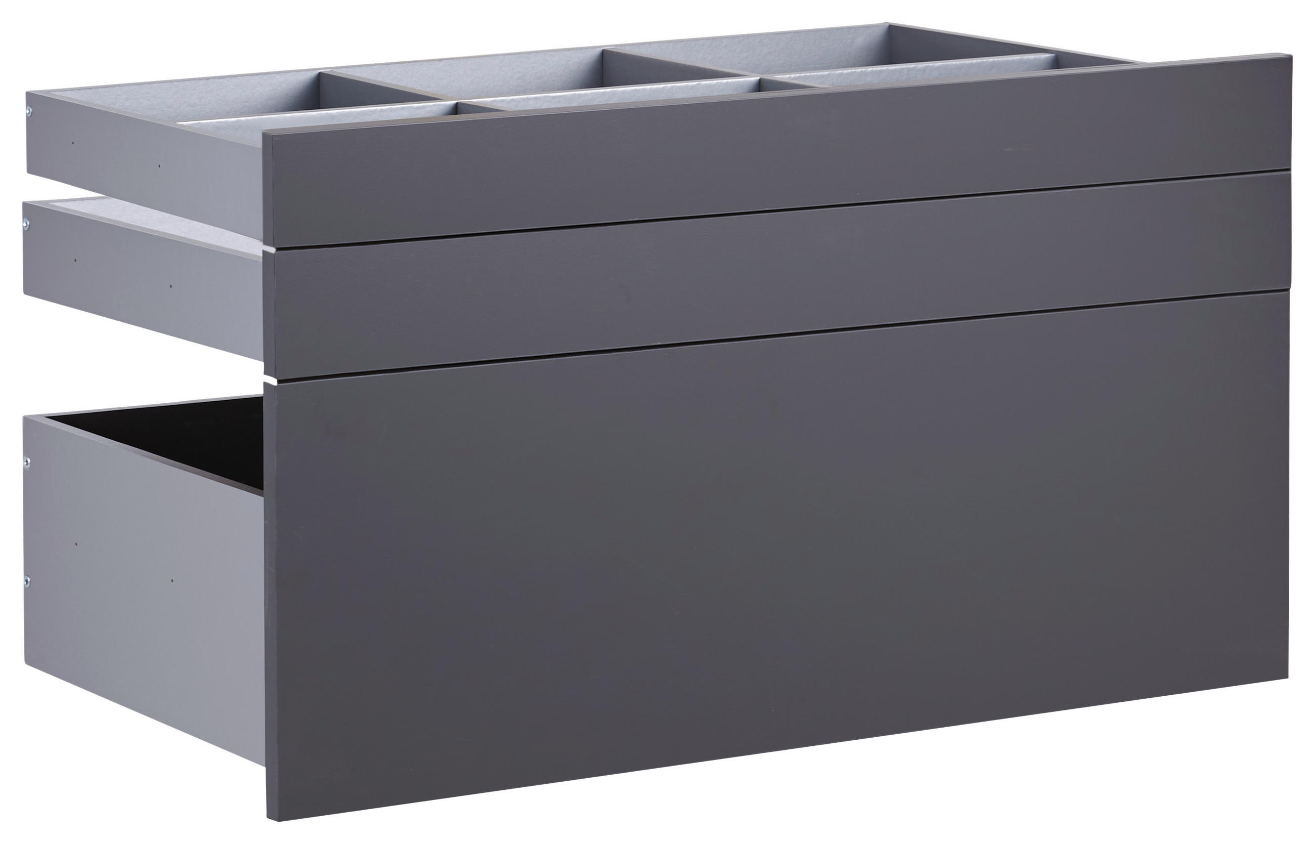 SCHUBLADENSET 90,9/50,3/46,8 cm   - Anthrazit, KONVENTIONELL, Holzwerkstoff (90,9/50,3/46,8cm) - Hom`in