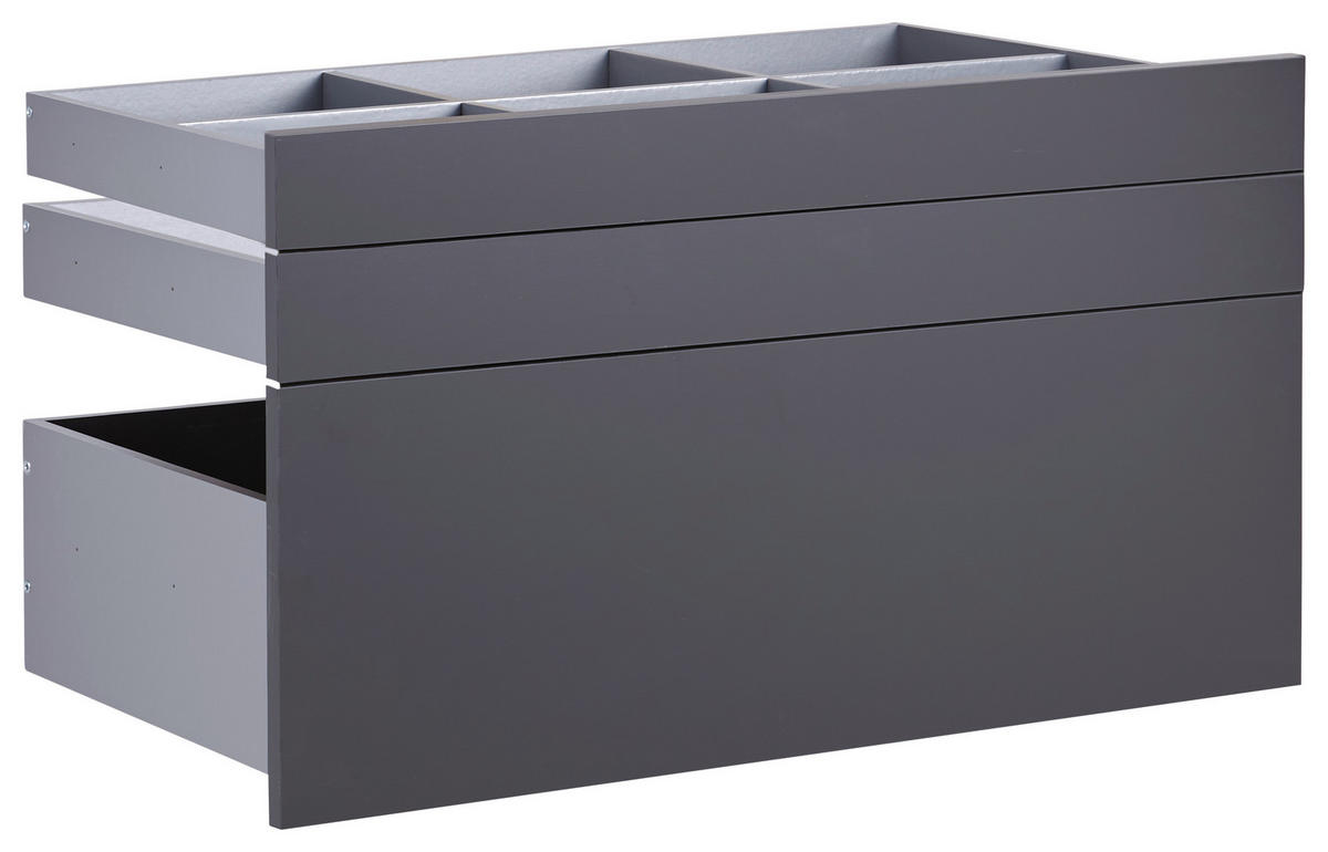 SCHUBLADENSET 90,9/50,3/46,8 cm   - Anthrazit, KONVENTIONELL, Holzwerkstoff (90,9/50,3/46,8cm) - Hom`in