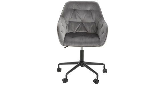 DREHSTUHL  in Samt Schwarz, Dunkelgrau  - Dunkelgrau/Schwarz, Trend, Kunststoff/Textil (59/92/58,5cm) - Carryhome
