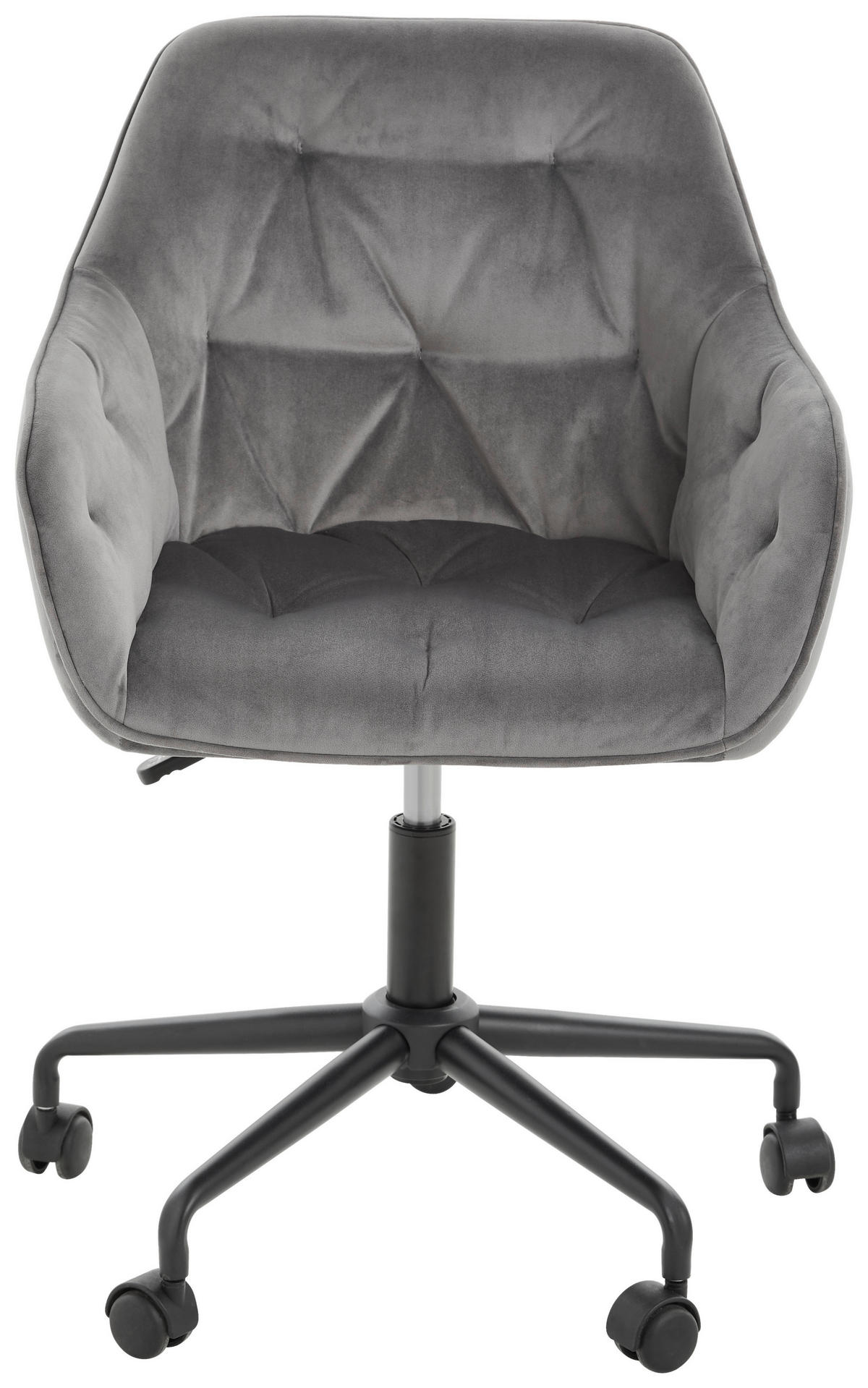 DREHSTUHL Samt Schwarz, Dunkelgrau  - Dunkelgrau/Schwarz, Trend, Kunststoff/Textil (59/92/58,5cm) - Carryhome