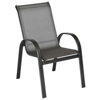 STAPELSESSEL Aluminium Graphitfarben, Grau  - Graphitfarben/Grau, KONVENTIONELL, Textil/Metall (56/97/76cm) - Gardenson
