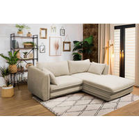 ECKSOFA Beige Struktur  - Beige/Schwarz, Design, Kunststoff/Textil (240/201cm) - MID.YOU