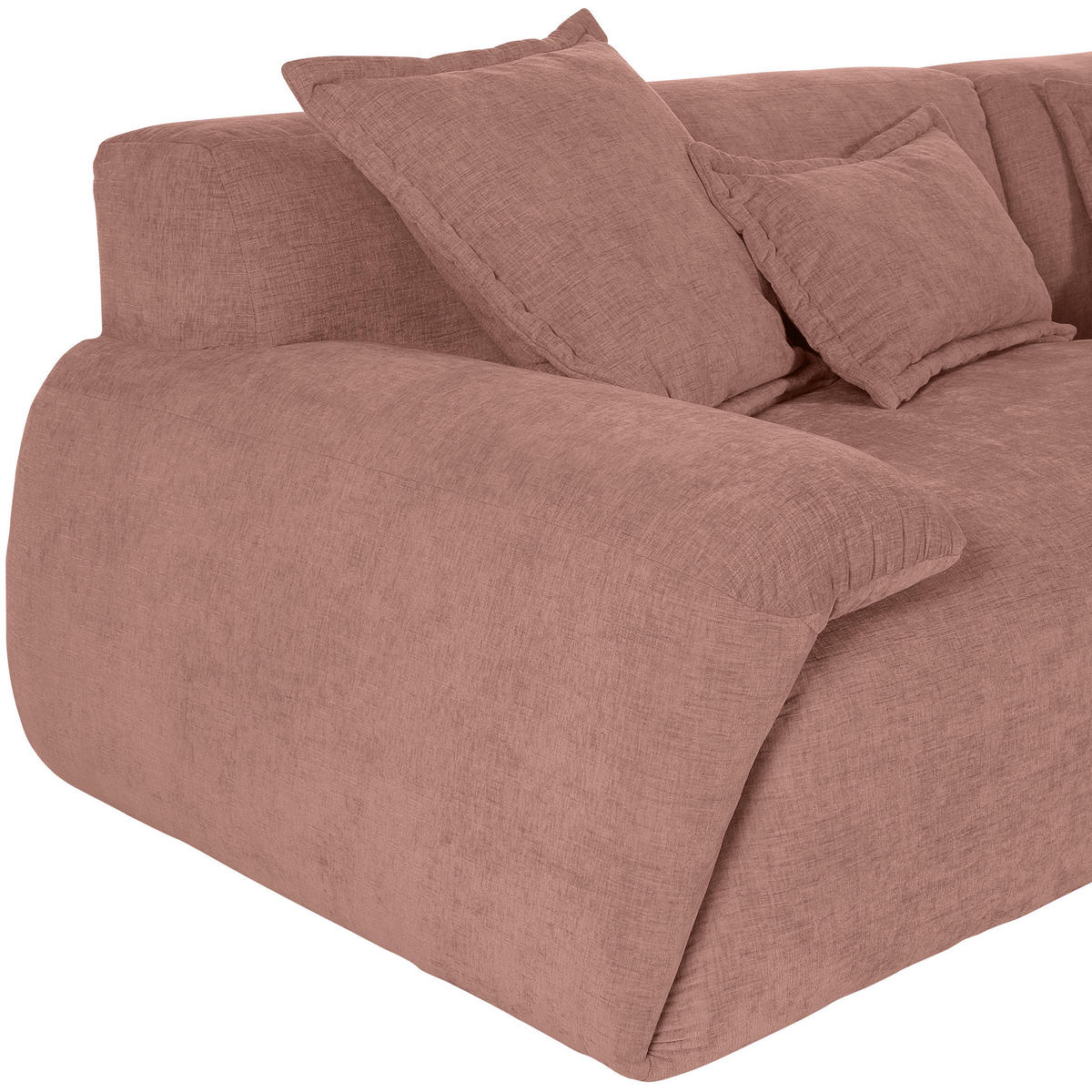 ECKSOFA in Flachgewebe Altrosa  - Schwarz/Altrosa, Konventionell, Kunststoff/Textil (274/174cm) - Carryhome