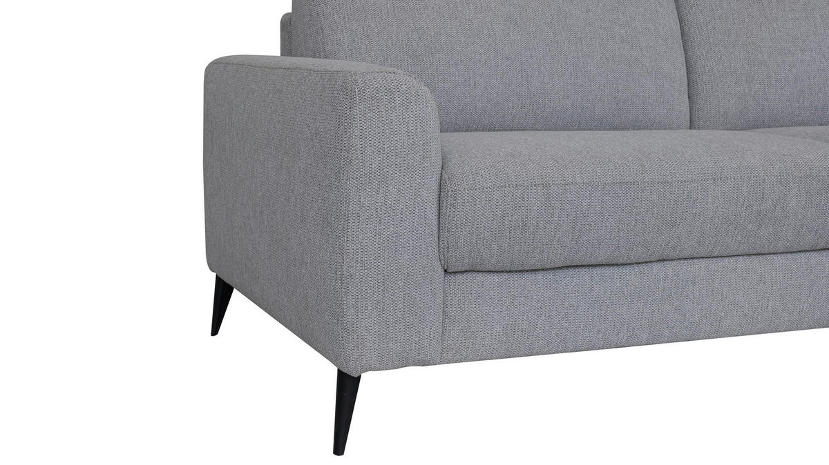 SCHLAFSOFA Webstoff Grau  - Schwarz/Grau, MODERN, Textil/Metall (219/92/101cm) - Livetastic