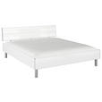BETT 180/200 cm  in Weiß Hochglanz  - Weiß Hochglanz/Alufarben, Design, Holzwerkstoff/Metall (180/200cm) - Carryhome