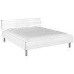 BETT 180/200 cm  in Weiß Hochglanz  - Weiß Hochglanz/Alufarben, Design, Holzwerkstoff/Metall (180/200cm) - Carryhome