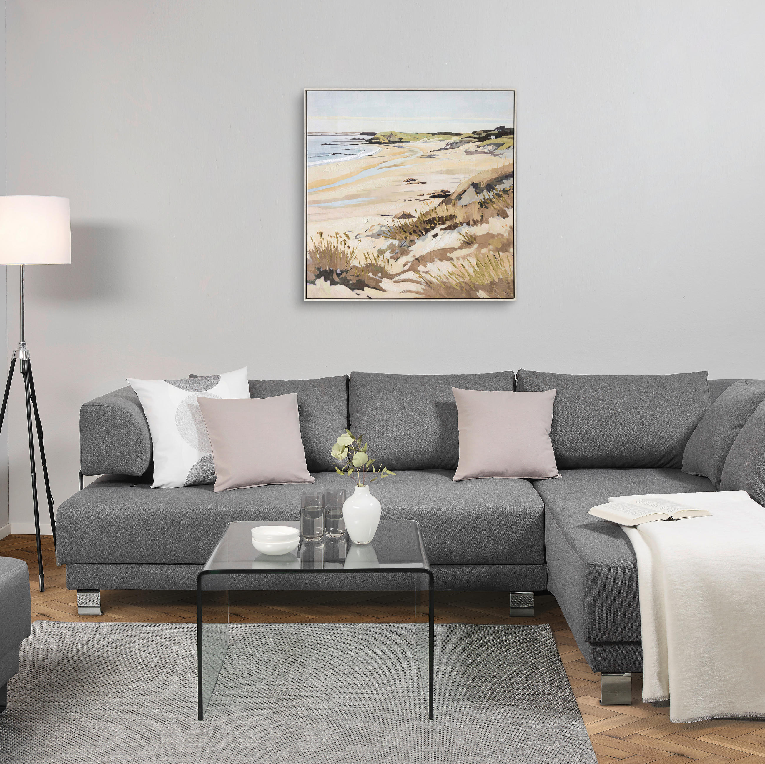 UMETNIŠKI POTISK  100/100 cm   - večbarvno/naravne barve, Natur, umetna masa/tekstil (100/100cm) - Monee