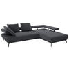 ECKSOFA in Chenille Dunkelgrau  - Dunkelgrau/Schwarz, Design, Textil/Metall (305/224cm) - Dieter Knoll