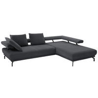 ECKSOFA in Chenille Dunkelgrau  - Dunkelgrau/Schwarz, Design, Textil/Metall (305/224cm) - Dieter Knoll