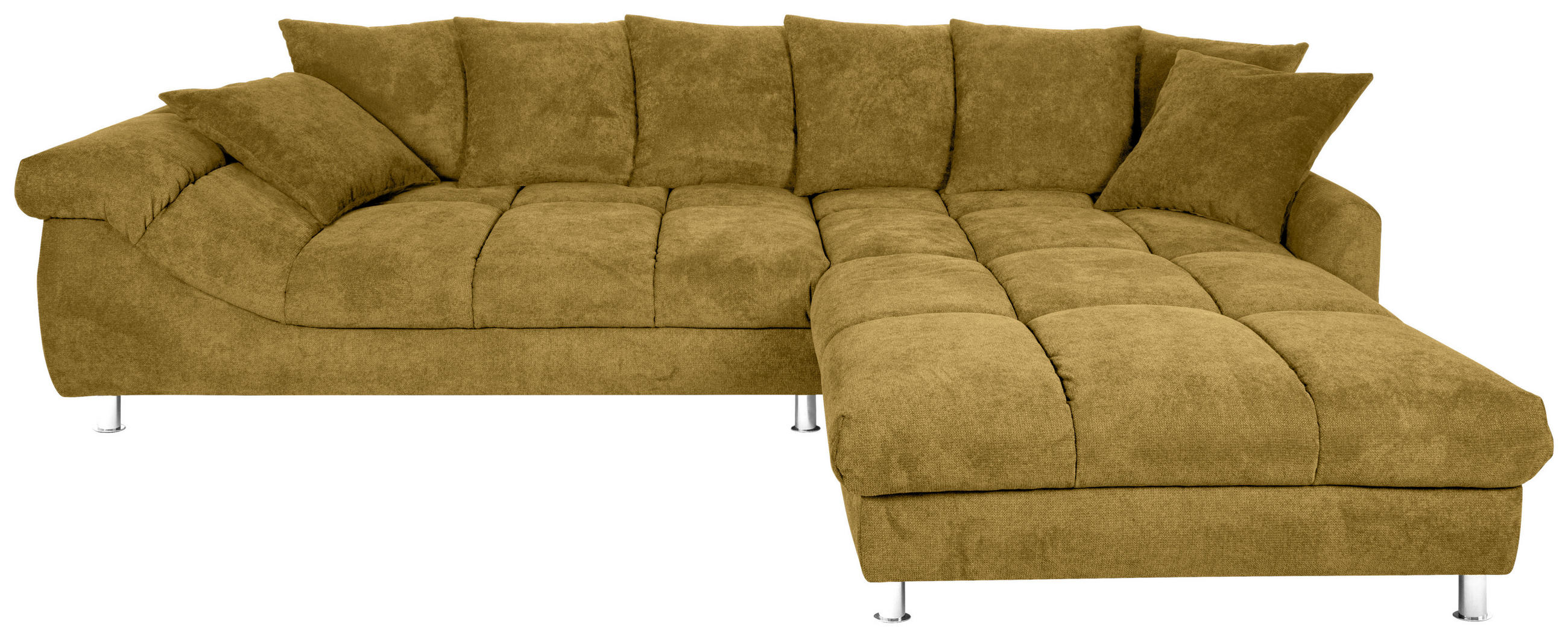 ECKSOFA in Webstoff Currygelb  - Currygelb, Design, Textil/Metall (337/228cm) - Carryhome