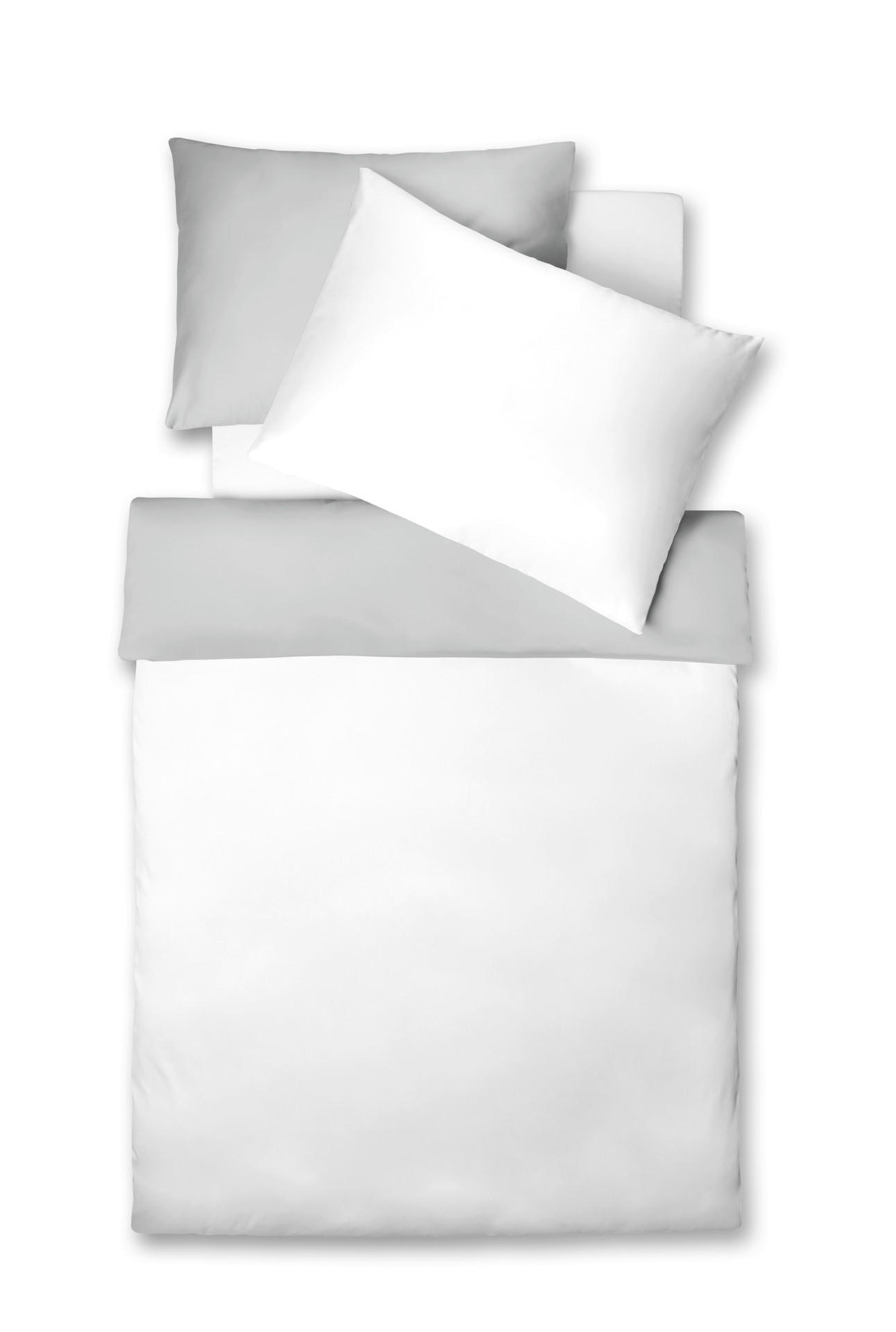 KÉTOLDALAS ÁGYNEMŰHUZAT 220/200 cm  - világosszürke/fehér, Basics, textil (220/200cm) - Fleuresse
