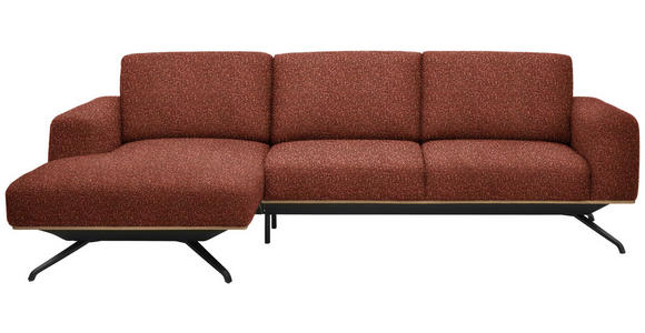 ECKSOFA in Struktur Rostfarben 157/262 cm - Rostfarben/Schwarz, Design, Textil/Metall (157/262cm) - Novel
