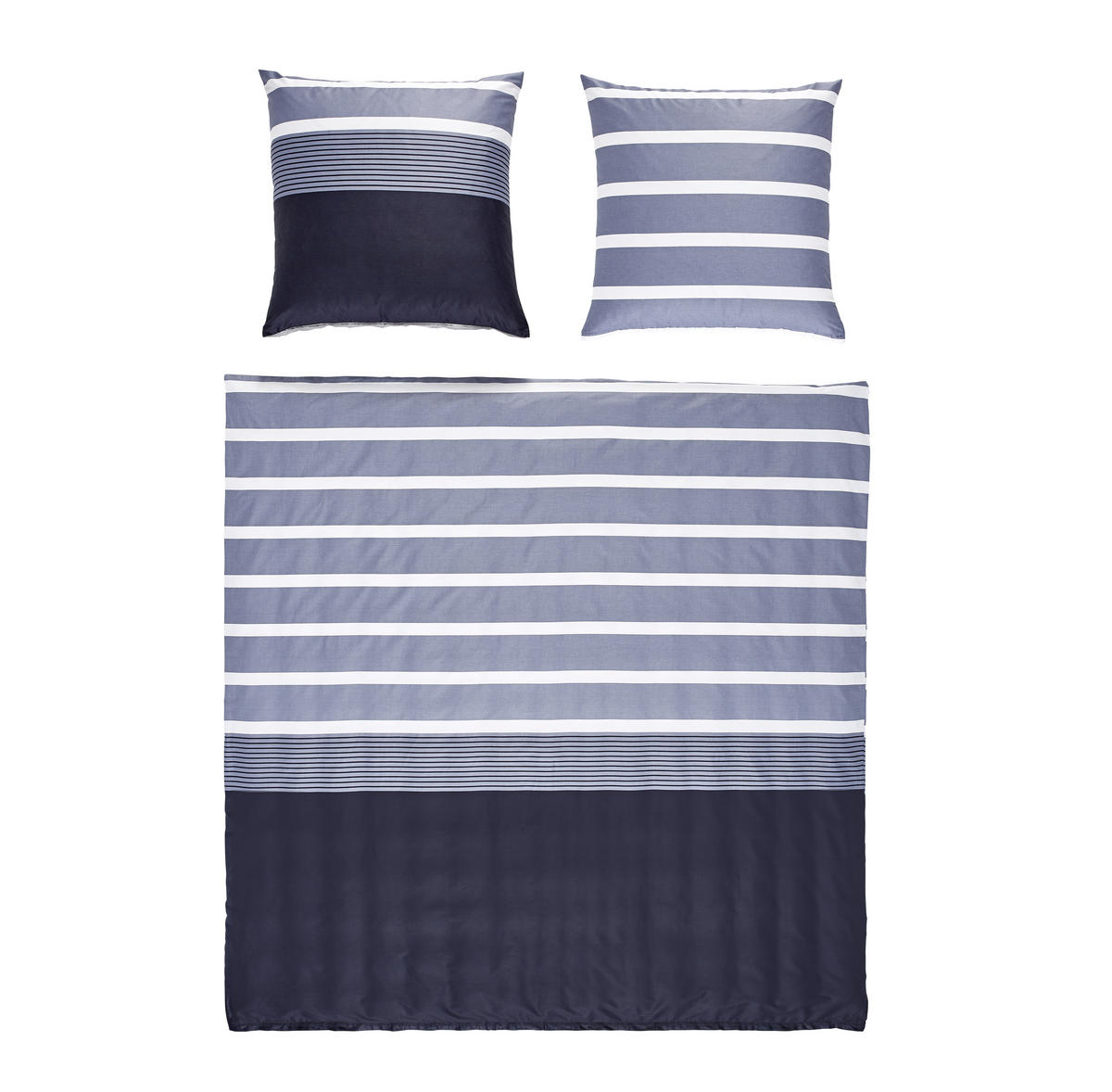 BETTWÄSCHE J.D. Makosatin 200/200 cm  - Silberfarben/Schwarz, Basics, Textil (200/200cm) - Janine