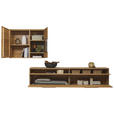 WOHNWAND  in Wildeiche  302,9/190/37,1 cm  - Wildeiche/Bronzefarben, Natur, Glas/Holz (302,9/190/37,1cm) - Valnatura