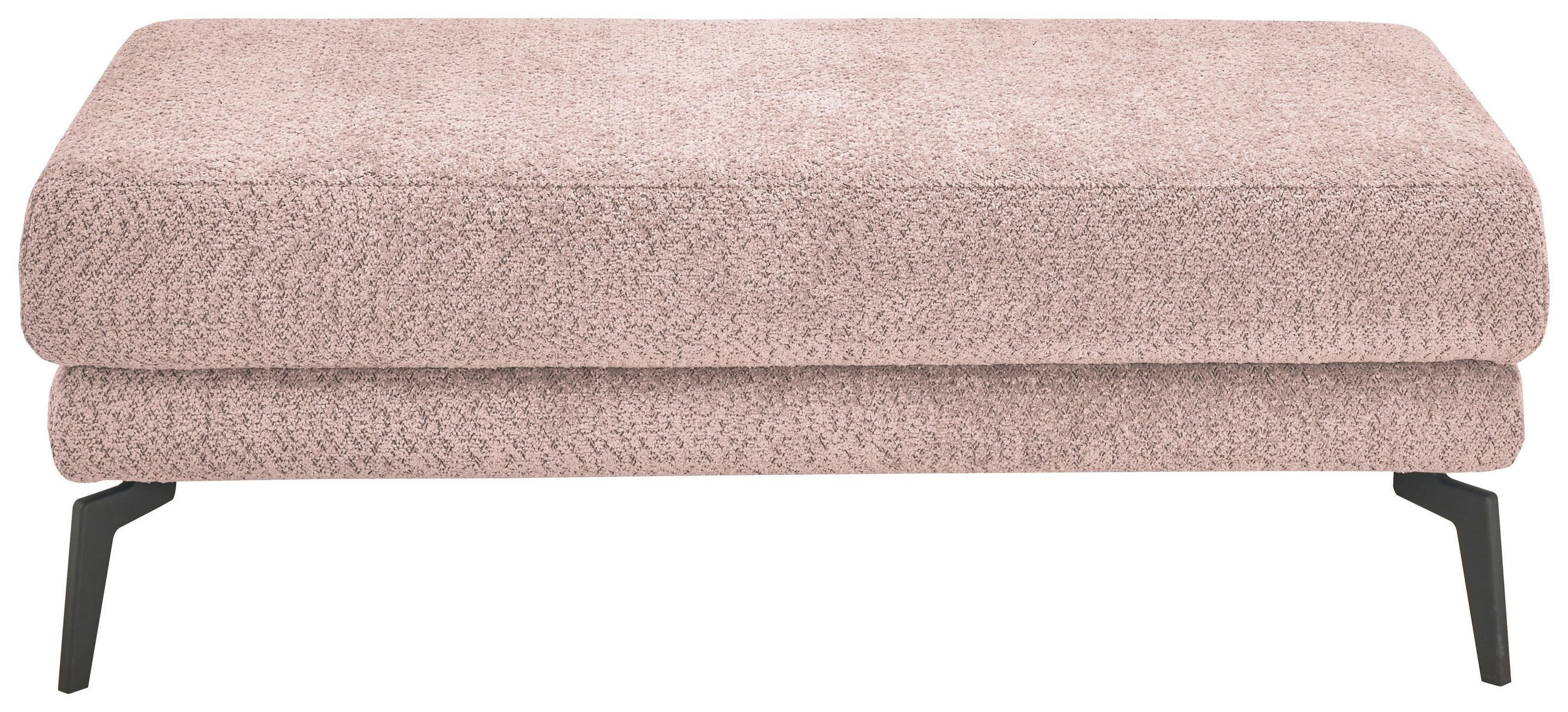 HOCKER Chenille Rosa  - Schwarz/Rosa, KONVENTIONELL, Textil/Metall (130/44/68cm) - SetOne by Musterring