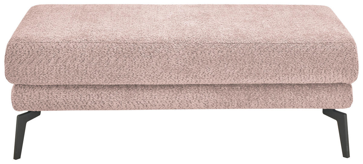 HOCKER Chenille Rosa  - Schwarz/Rosa, KONVENTIONELL, Textil/Metall (130/44/68cm) - SetOne by Musterring
