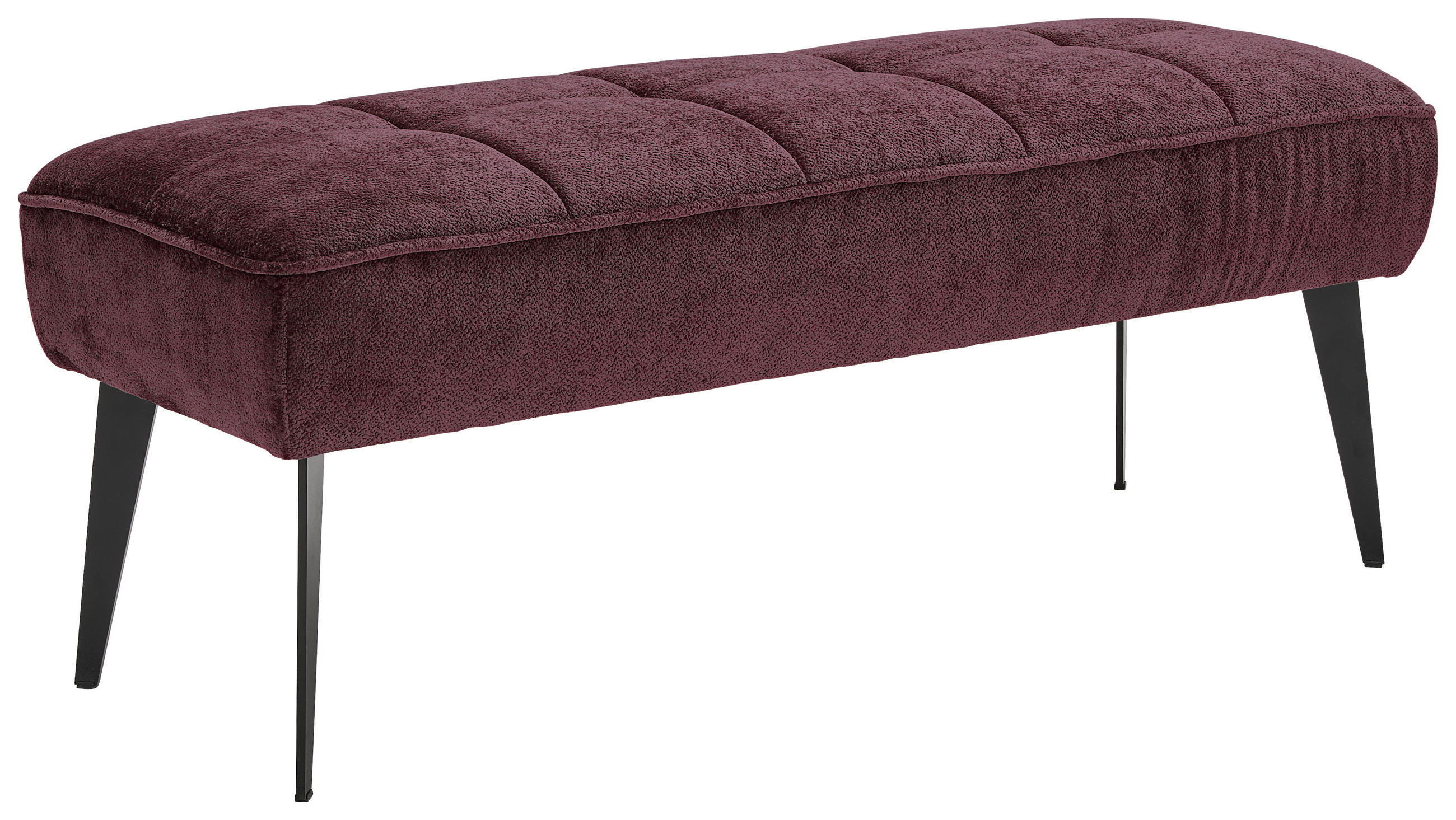 SITZBANK 133/54/47 cm Webstoff Bordeaux Metall  - Bordeaux/Schwarz, MODERN, Textil/Metall (133/54/47cm) - Welnova