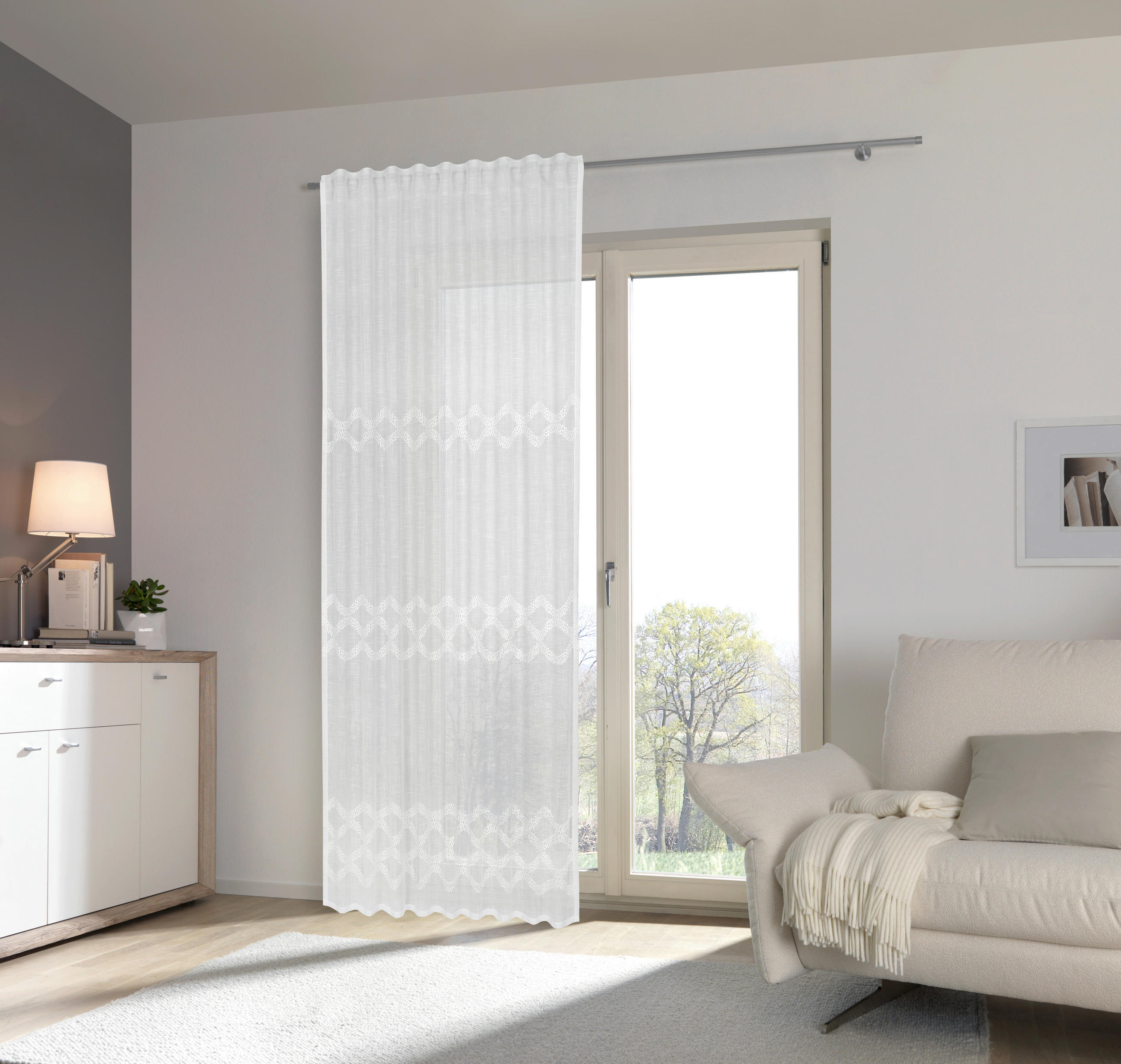 GARDINLÄNGD transparent - naturfärgad, Design, textil (140/245cm) - Esposa