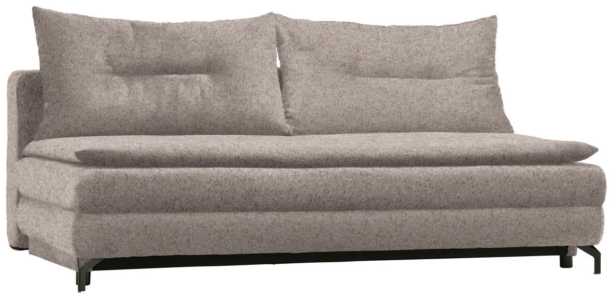 KANAPÉÁGY homok  - fekete/homok, Modern, textil/fém (208/73/92/102cm) - Novel