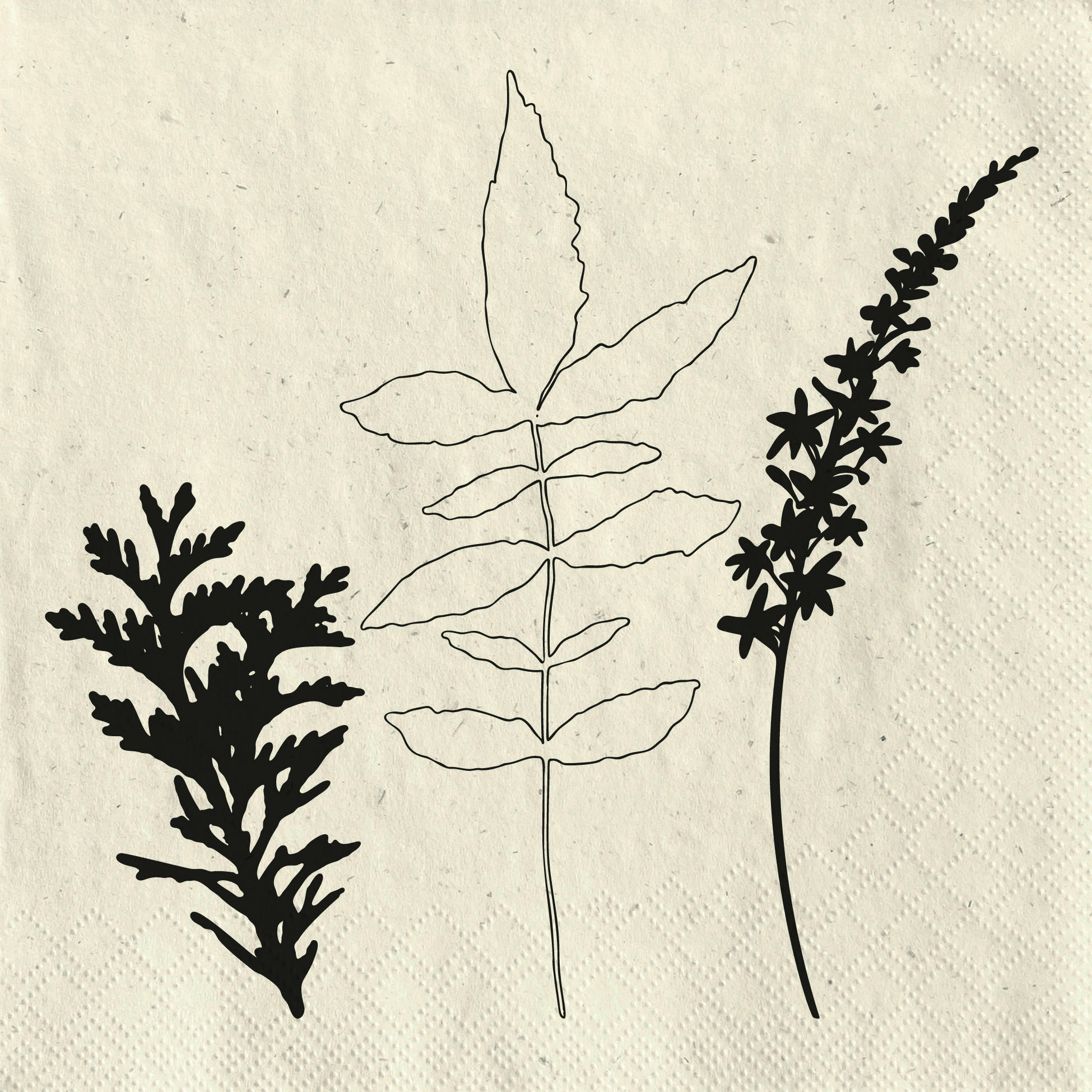 SERVÍTKA - čierna, Basics, papier (16,5/2,4/16,5cm)