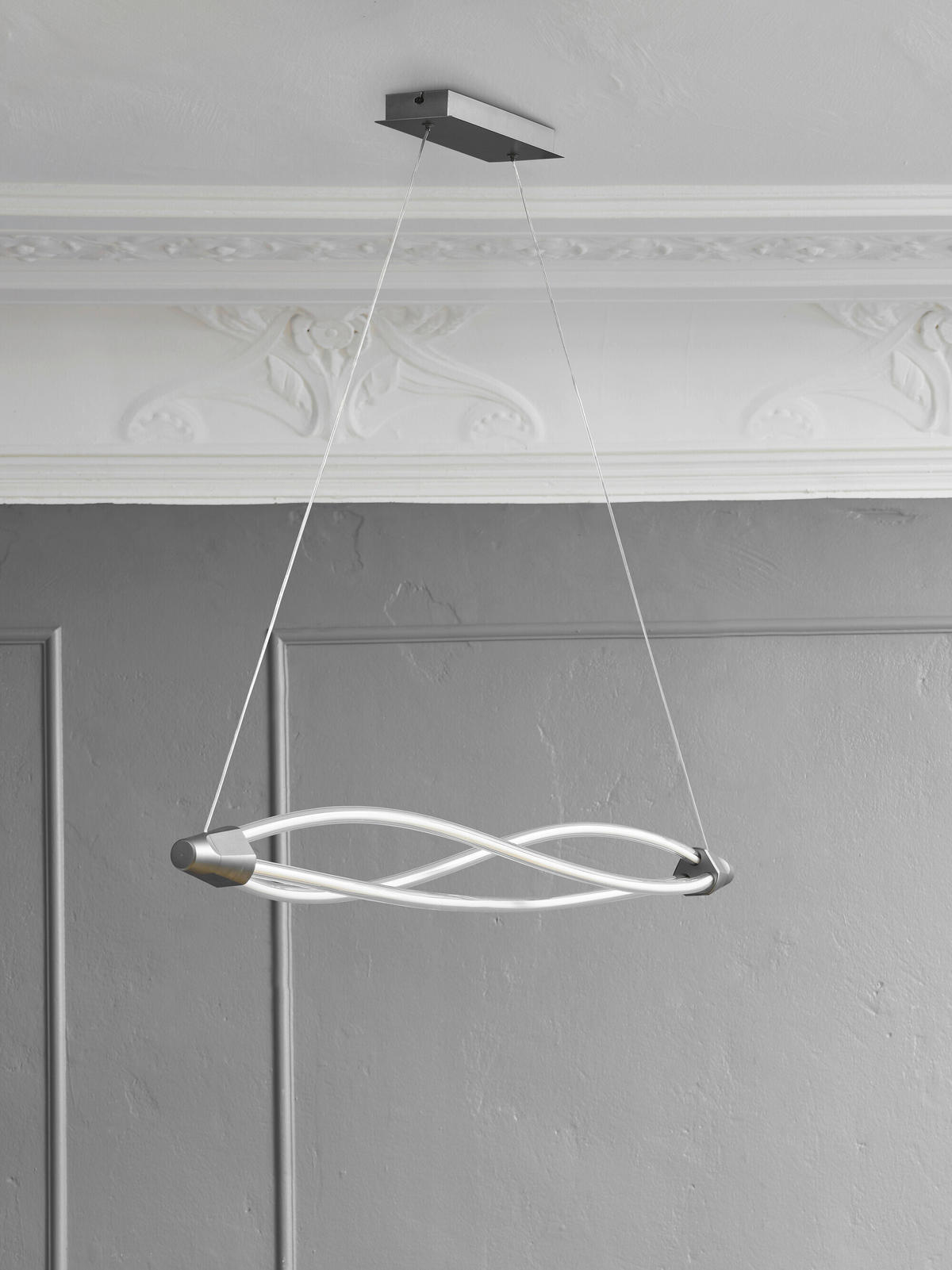 LED-HÄNGELEUCHTE 128.2/12.7/128.2 cm  - Dunkelgrau, Design, Kunststoff (128.2/12.7/128.2cm) - Osram