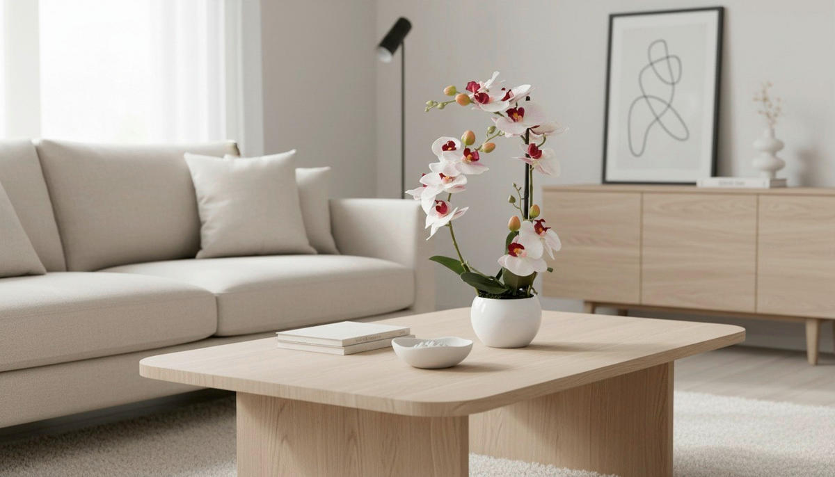 KUNSTBLUME - Rosa/Weiß, Basics, Keramik/Kunststoff (42cm)