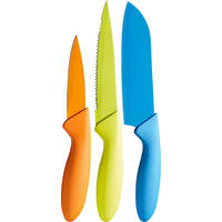 MESSERSET 3-teilig  - Blau/Orange, Basics, Kunststoff (28,5cm)