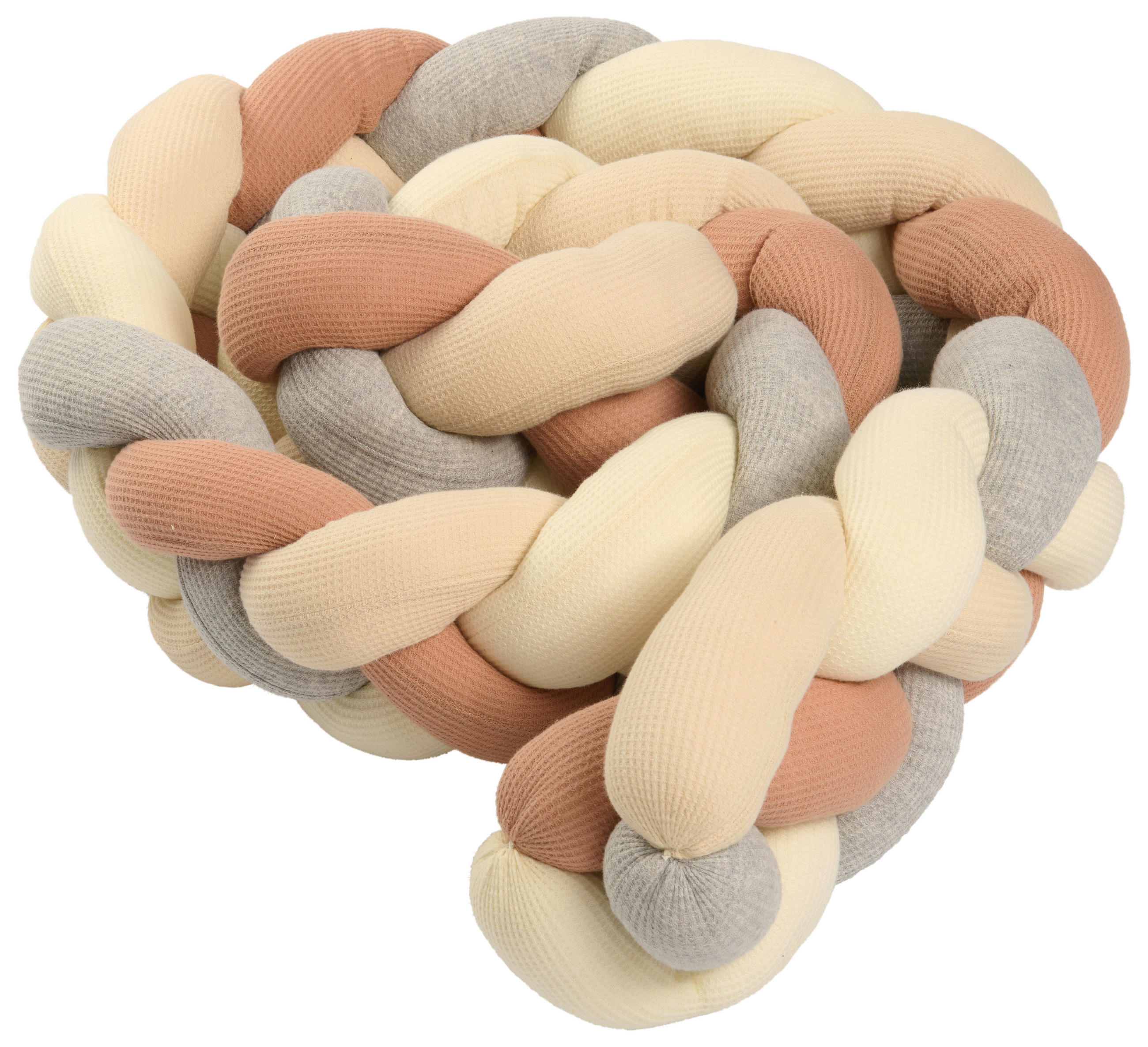 Thumbnail - Patinio Nestchenschlange, Braun, Creme, Grau, Beige, Textil, Uni, Füllung: Polyester, 16x200 cm, Oeko-Tex® Standard 100,...