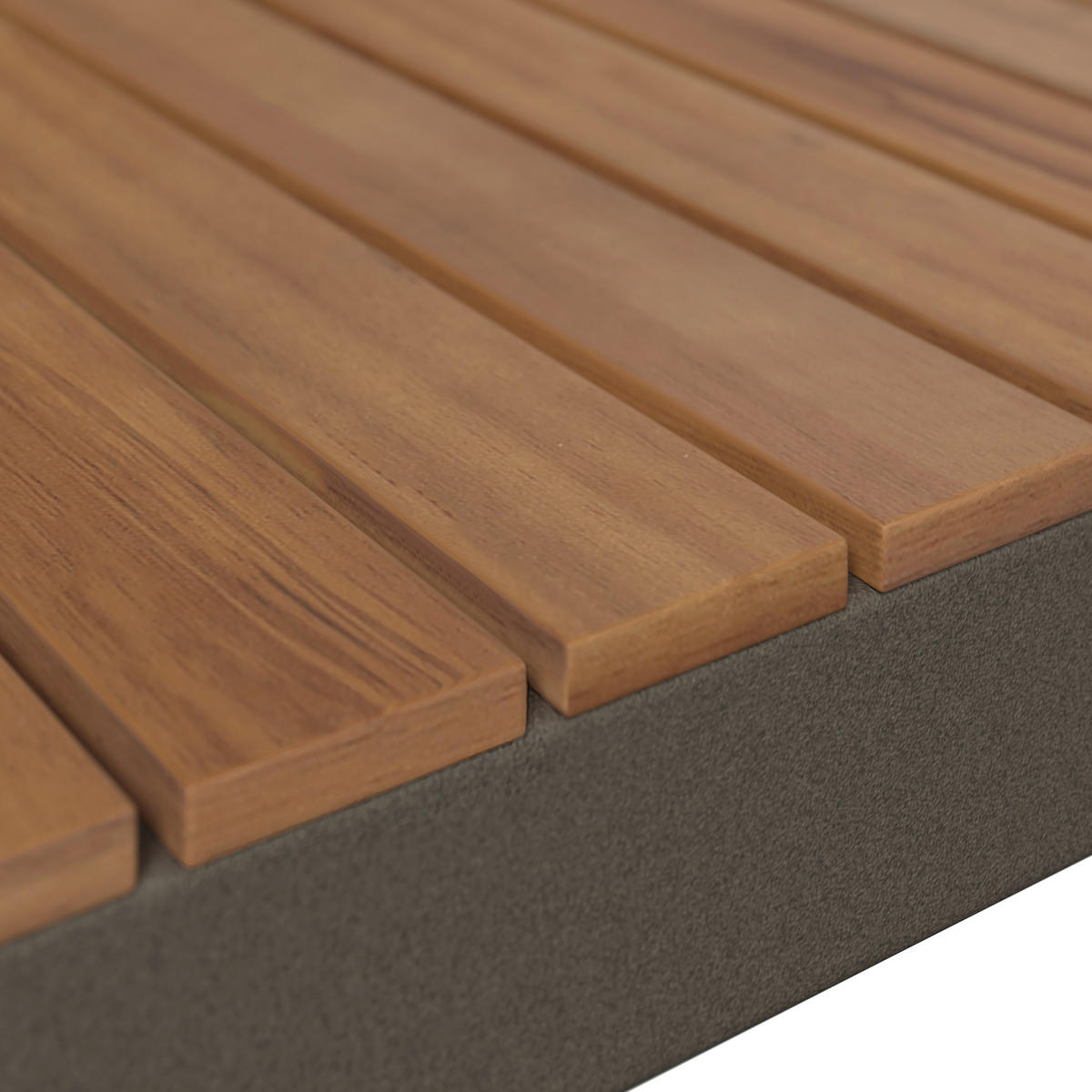 LOUNGEGARNITUR   57/35/57 cm Akazie vollmassiv Aluminium  - Beige/Beigebraun, MODERN, Holz/Textil (57/35/57cm) - Ambia Garden